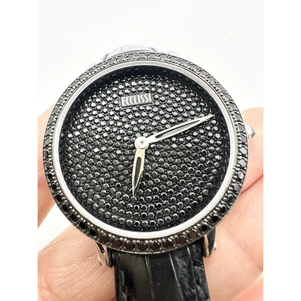 Ecclissi Sterling Silver Black Spinel Bezel/Dial Watch - Missing watch Cover